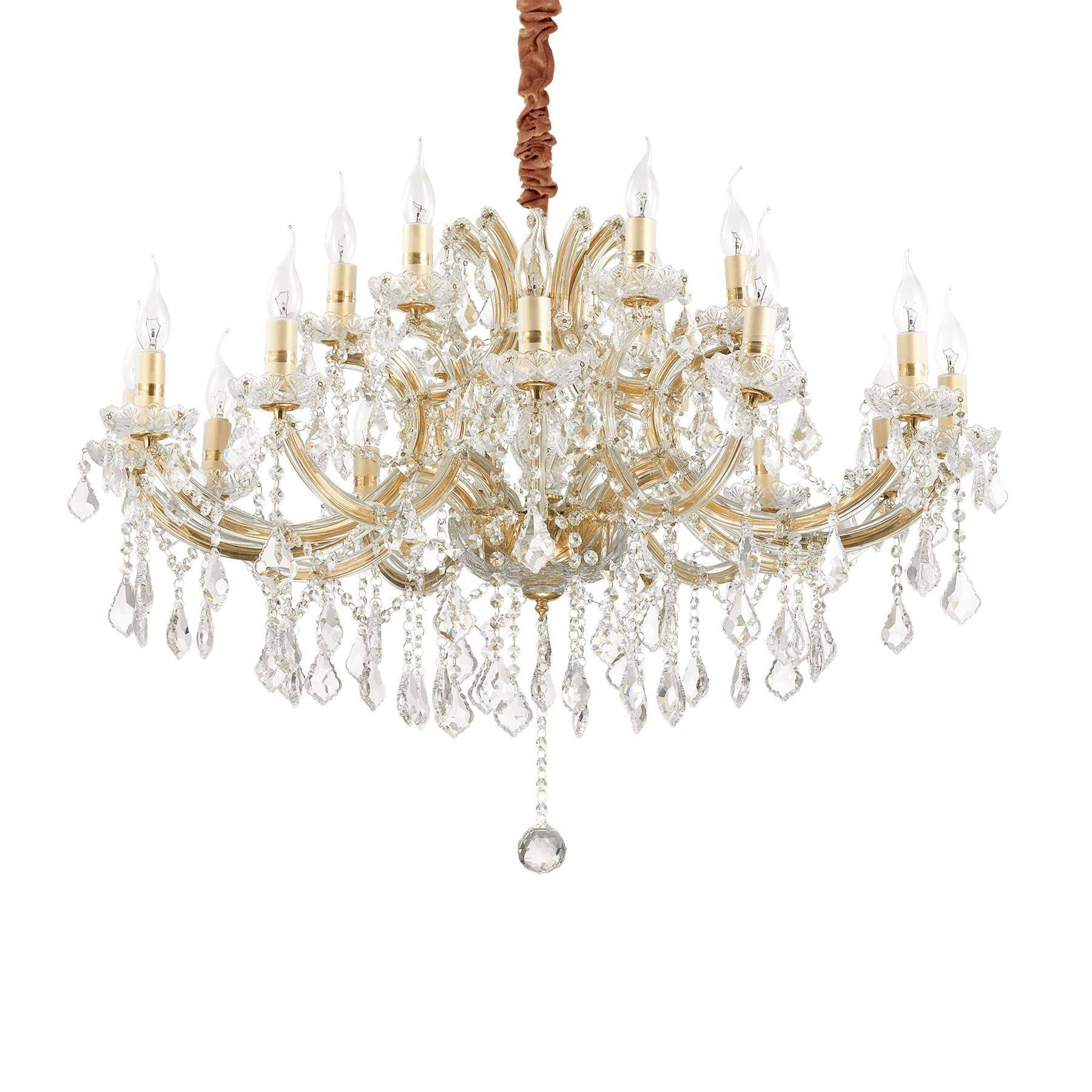 Dmora  Chandelier Sans Abats Jours Napoleon Verre Or 18 Ampoules 90Cm Dorado , Leroy Merlin