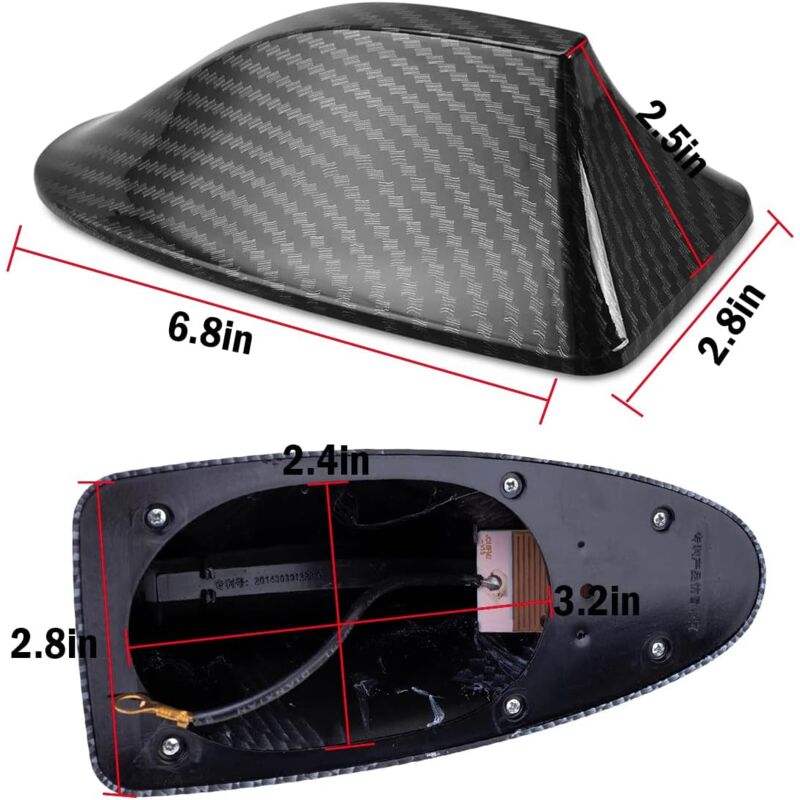 Universale in fibra di carbonio stile auto pinna di squalo antenna radio FM decorare antenna