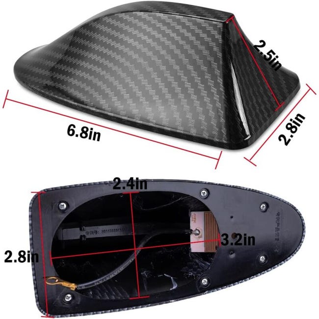 Universale in fibra di carbonio stile auto pinna di squalo antenna radio FM decorare antenna Universale in fibra di carbonio stile auto pinna di squalo antenna radio FM decorare antenna