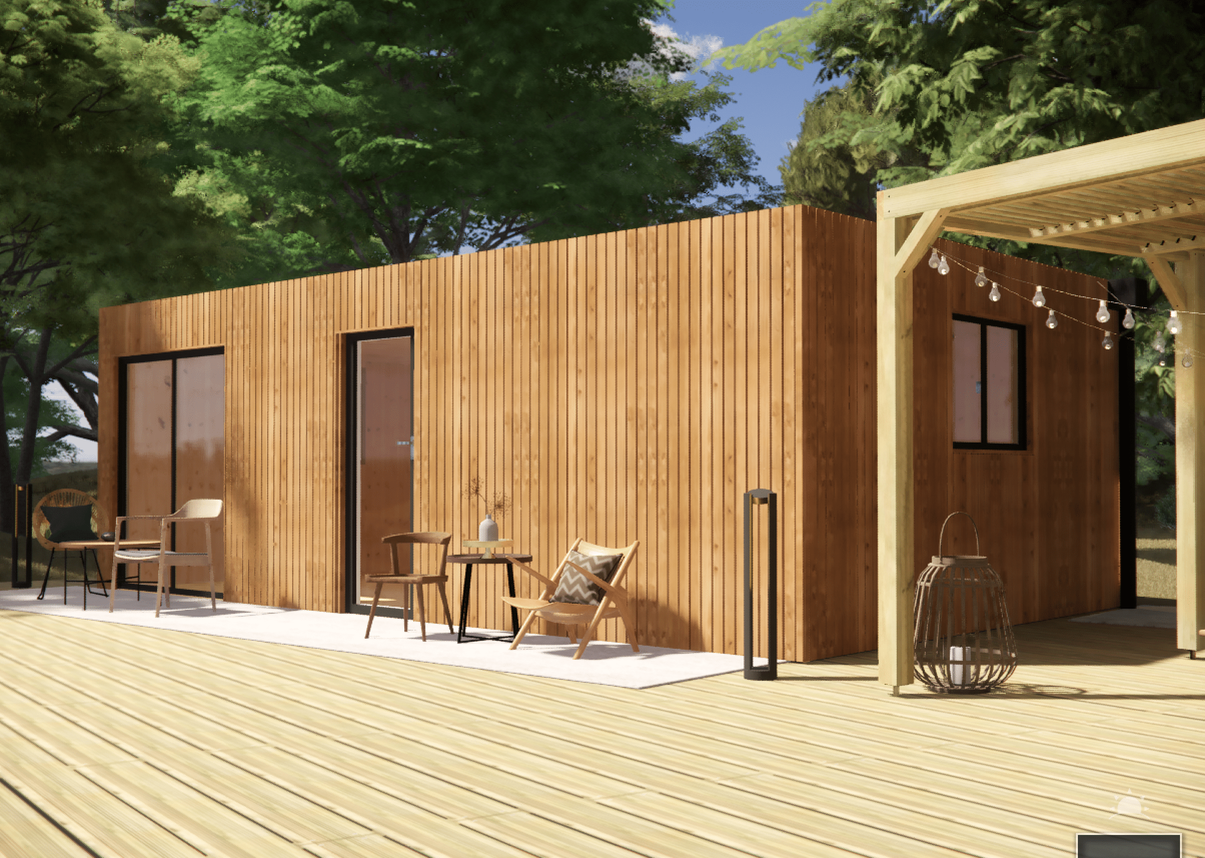 Extension maison en bois en bois 7,7 x 4,6 x 2,7 m / menuiseries alu k-line - 6