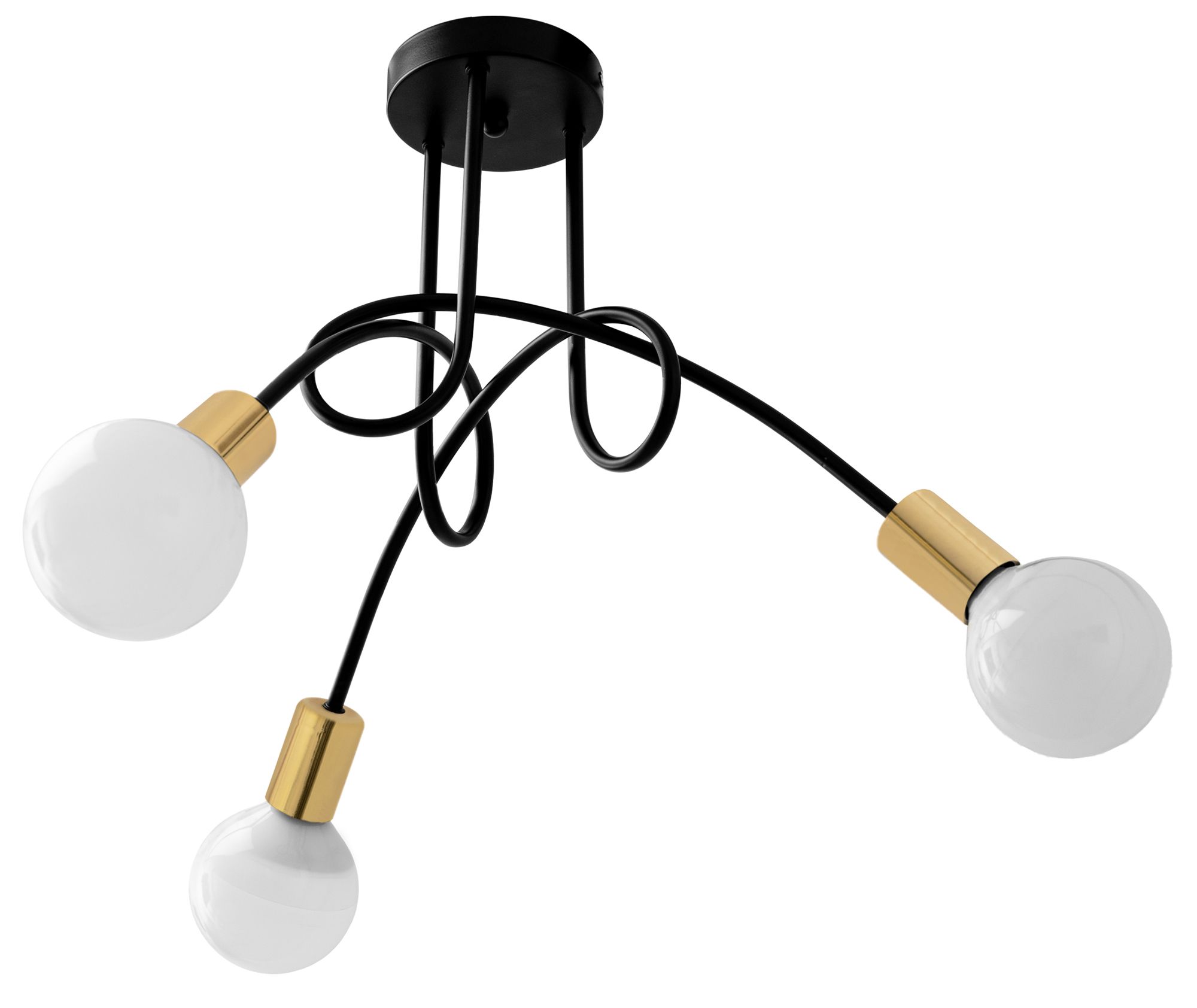 Lampa Sufitowa Wisząca Toolight App517-3C Paradise Czarny Złoty