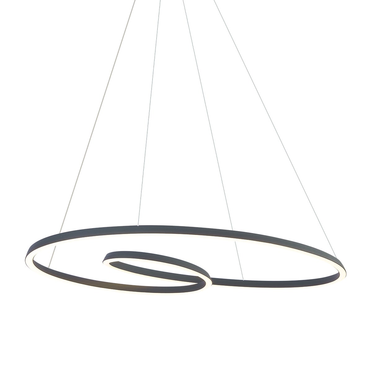 Qazqa skandynawski lampa wisząca do stołu jadalnego - Circuit - czarny, okrągły, led zintegrowana 50w zestawie, Integrated led