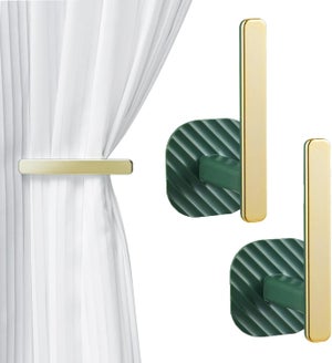 Fermatende autoadesivi a forma di L, ganci per tende senza foratura, per balcone, bar, casa (verde) | Leroy Merlin