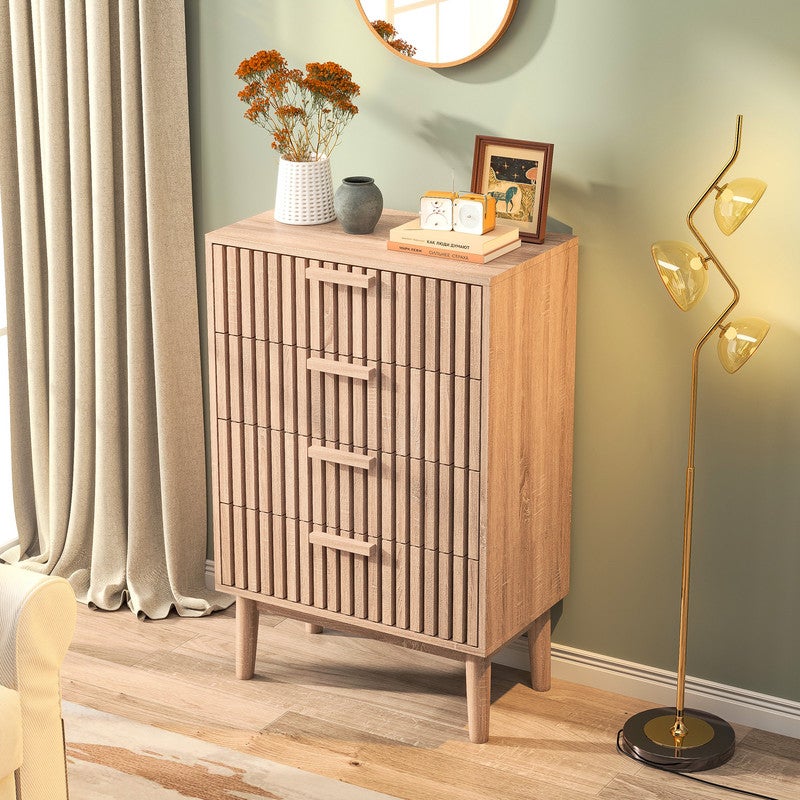 Armoire 4 tiroirs, Commode pour chambre à coucher, Armoire de rangement, Conception anti-basculement, Adaptée à la chambre - 3