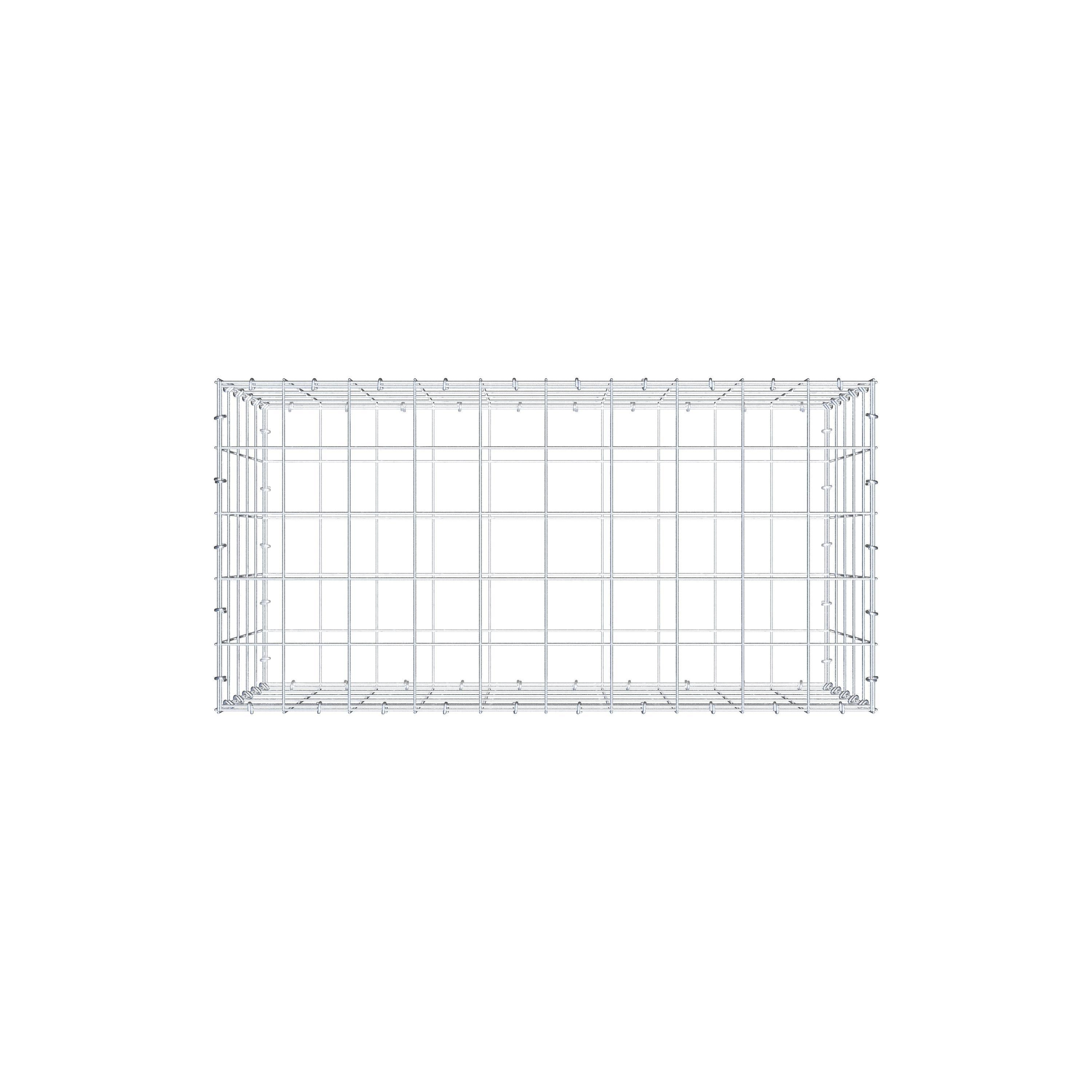 Gavión de acero galvanizado 100x50x50cm (LxAxP), malla 10 x 10cm, Anillo en C, jaula metálica para muro o jardín - 9