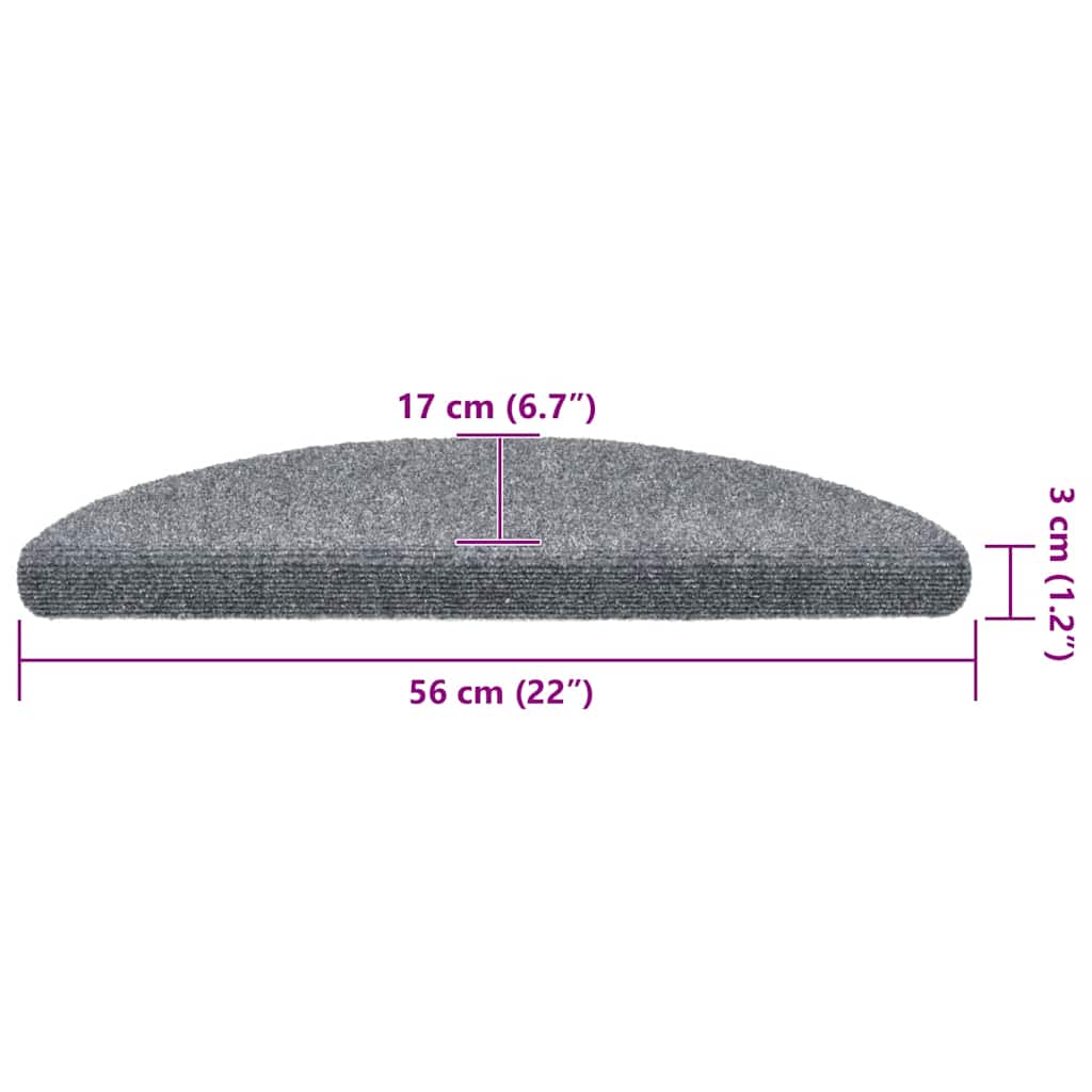 Tapis d'escalier auto-adhésifs 30 pcs gris clair 56x17x3 cm - 8