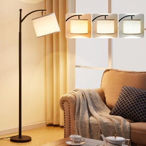 Miootly Lampadaire Moderne Avec Télécommande - Abat-jour Élégant Design Arc Ajustable Noir