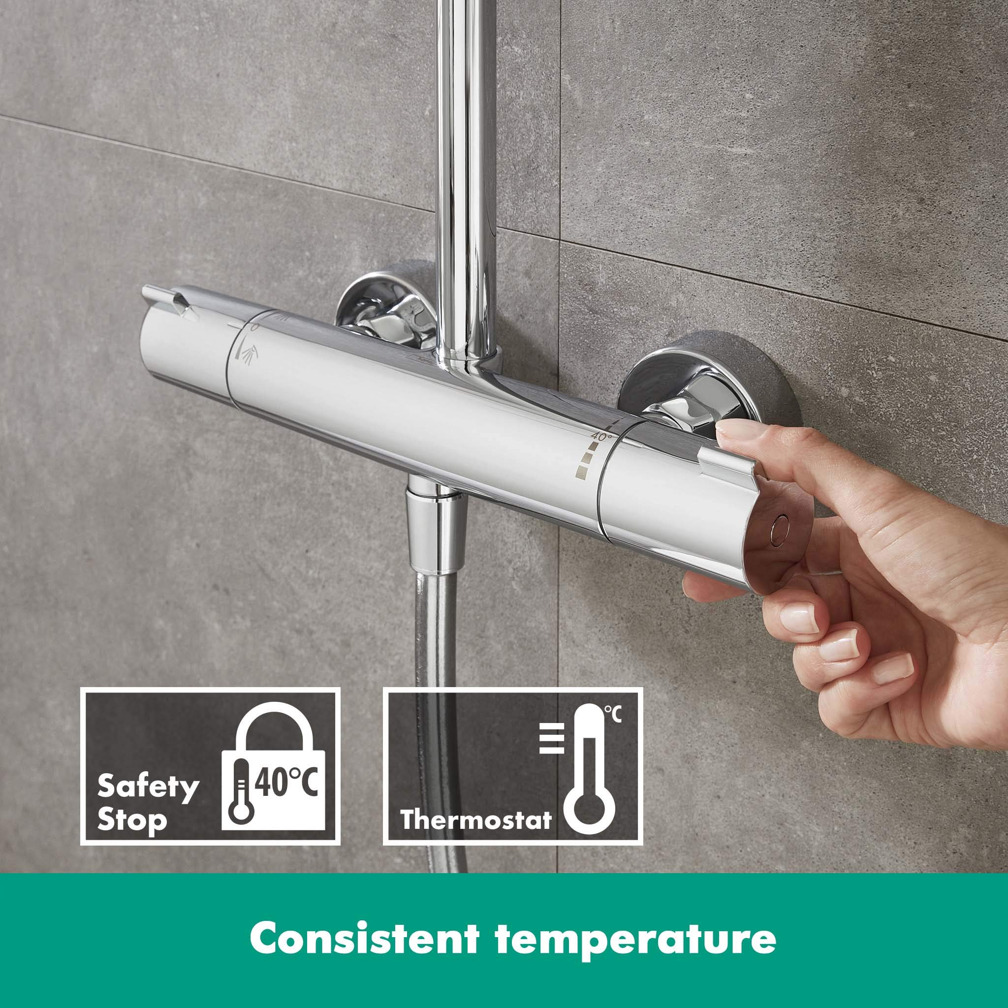 Colonne de douche thermostatique HANSGROHE Crometta E 240 chromé - 6