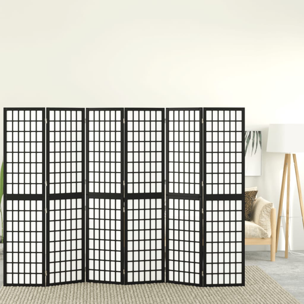 Maison exclusive - biombo plegable con 6 paneles estilo japonés negro 240x170 cm