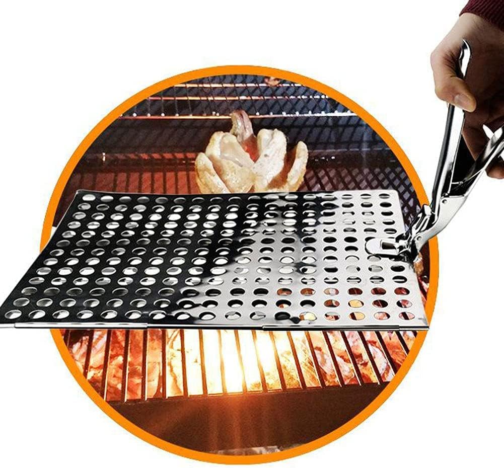 Szczypce do podnoszenia rusztu grilla ze stali nierdzewnej, szczypce do podnoszenia rusztu grilla, wytrzymałe szczypce do grillowania na płycie grill - 3