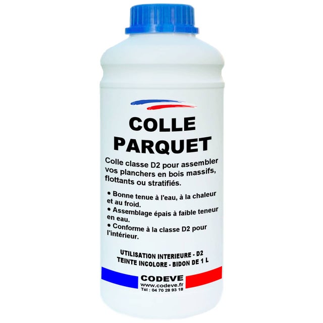 Colle Parquet - 1 L - Codeve Bois - Pour L'assemblage De Votre Parquet, Plancher, Escalier Ou Autre Sol En Bois.