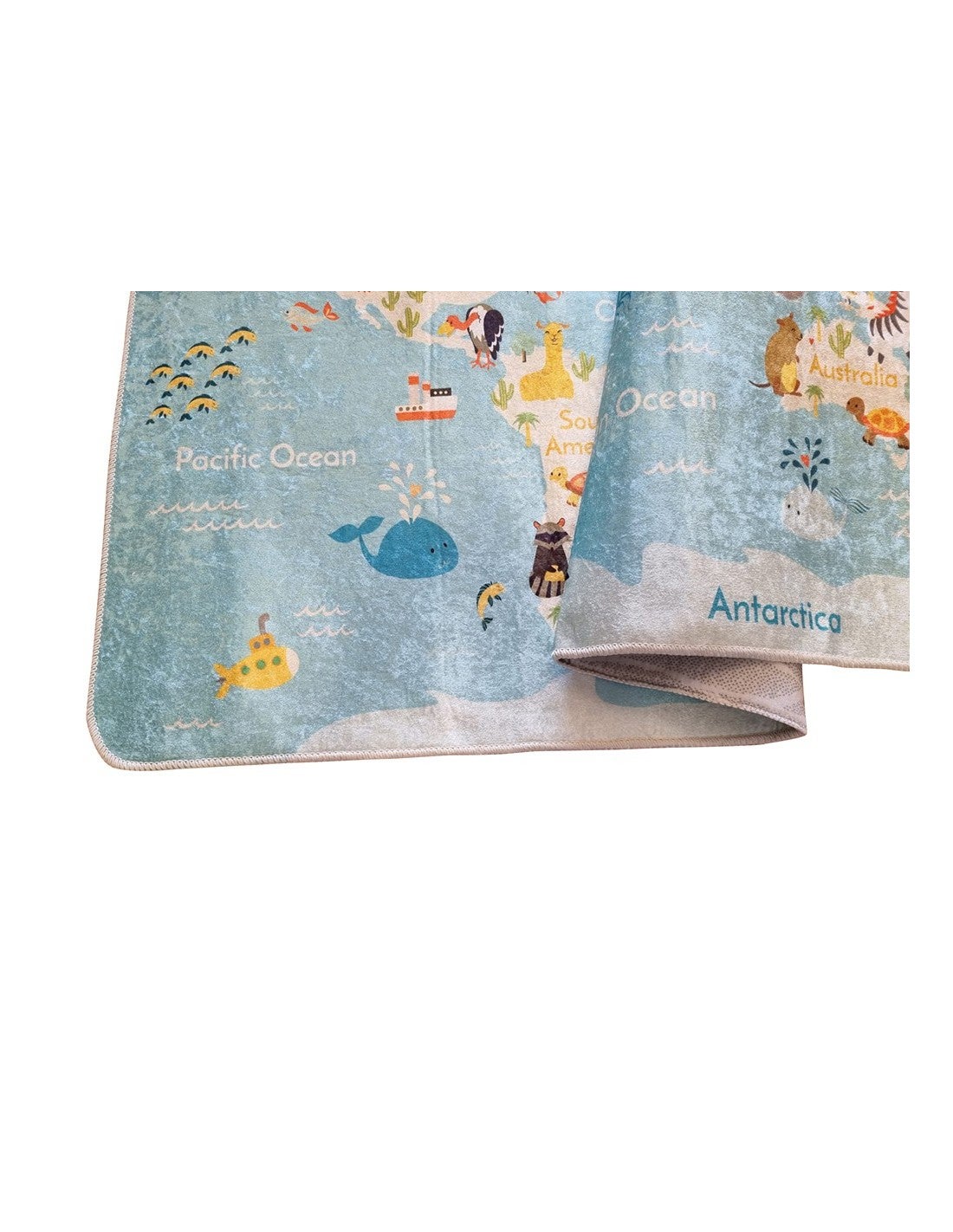 Tapis Enfant Monde Bleu - 80x150cm - 4
