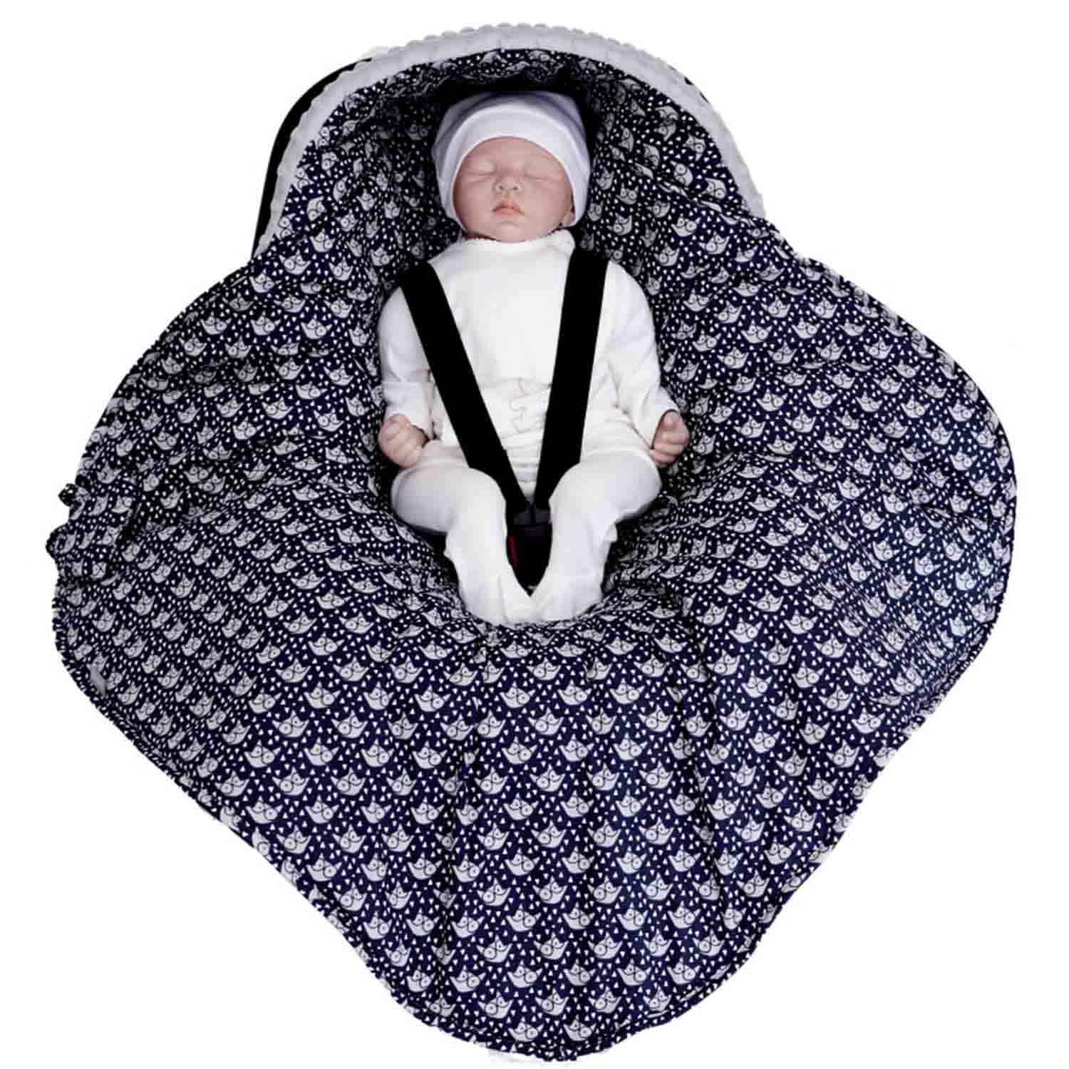Couverture enveloppante nid d'ange bébé réversible en coton minky ELI - 3