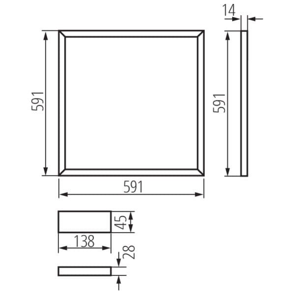 Panneau LED cadre Kanlux AVAR 26771 40W 6000K 59x59 - 6