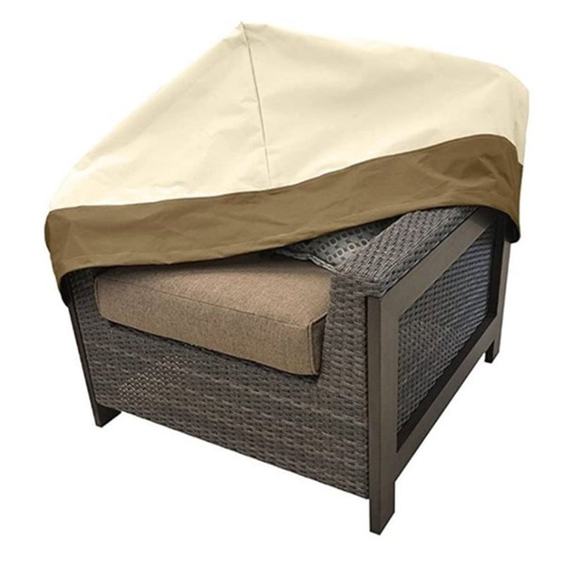 Housse imperméable pour mobilier d'extérieur, coupe-vent et imperméable, 210D, 89 x 71 x 89 cm, beige et café - 4