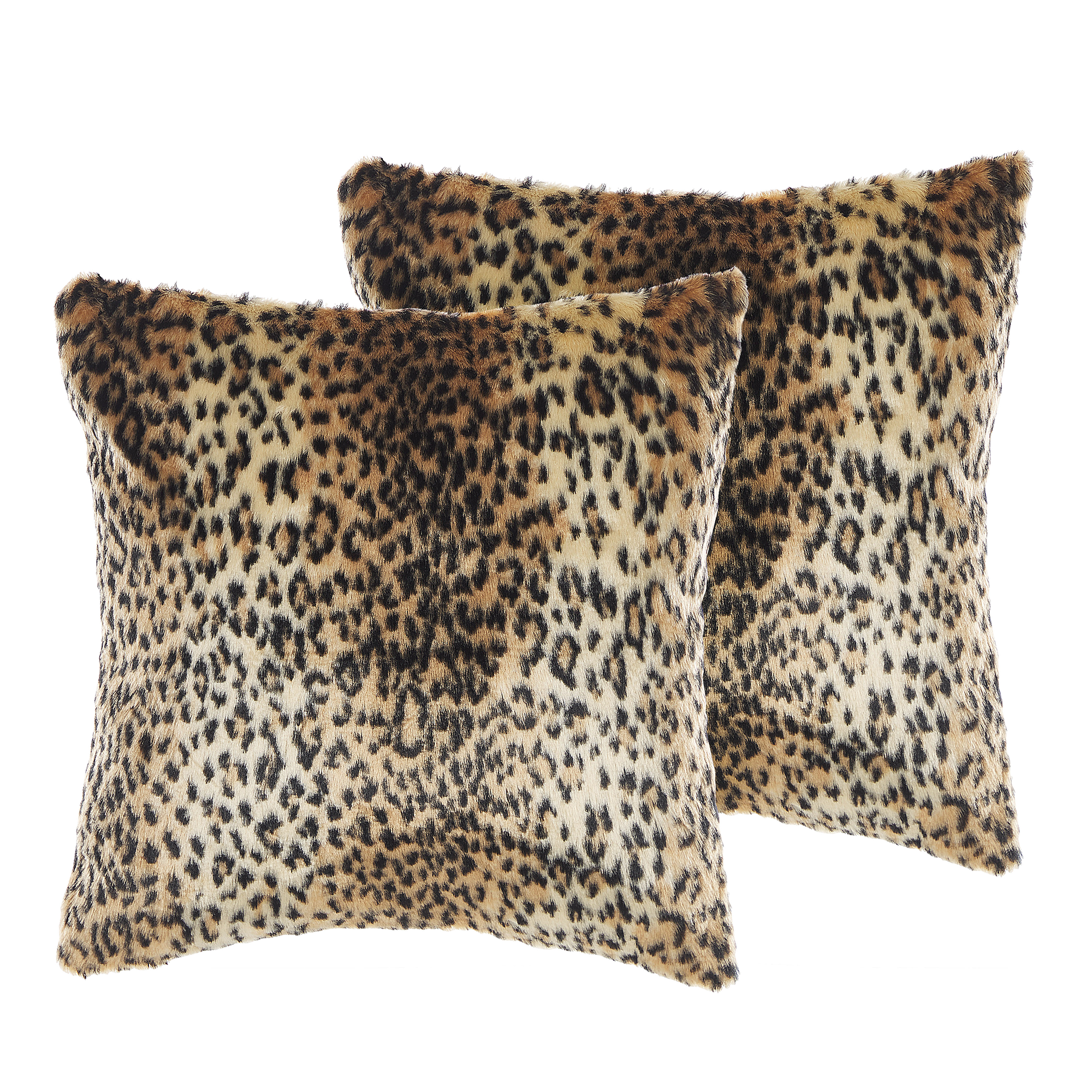 Lot De 2 Coussins AM PM 40x40 – Fourrure Marron – Très Bon état