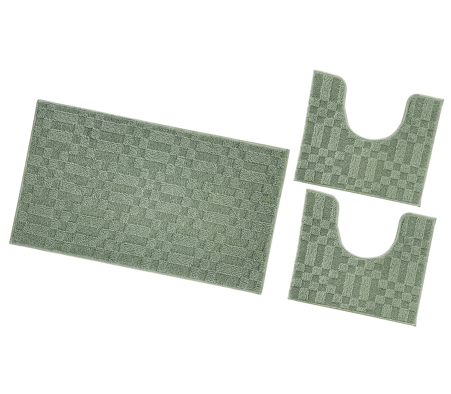 Dywanik łazienkowy 3D Miękki Chłonny Antypoślizgowy Zmywalny Dywanik Nocny Zestaw 3-Częściowy Zielony