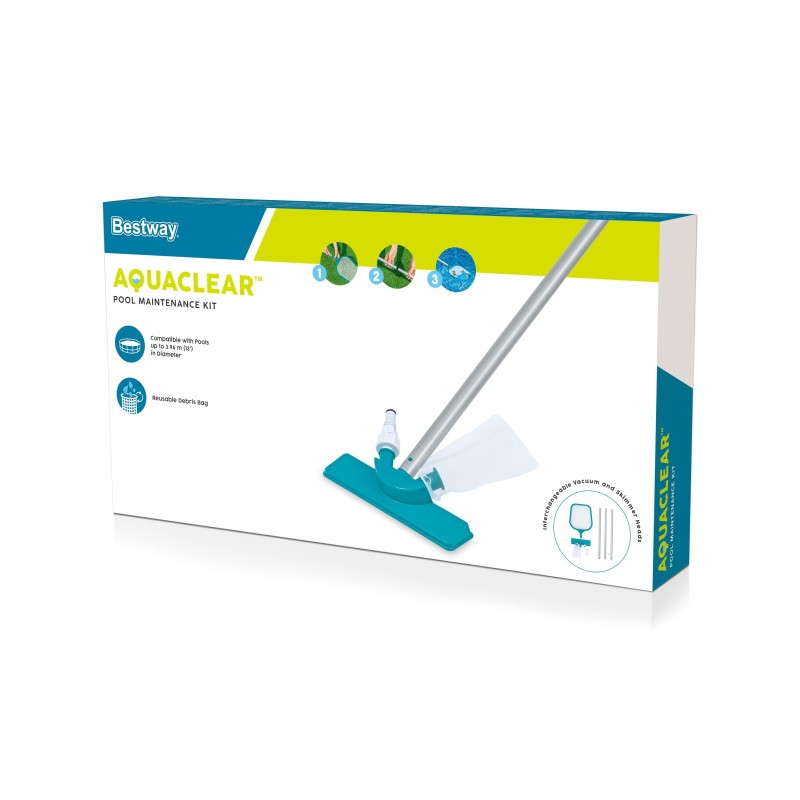 Bestway Kit d'entretien piscine avec aspirateur et épuisette AquaClear - 3