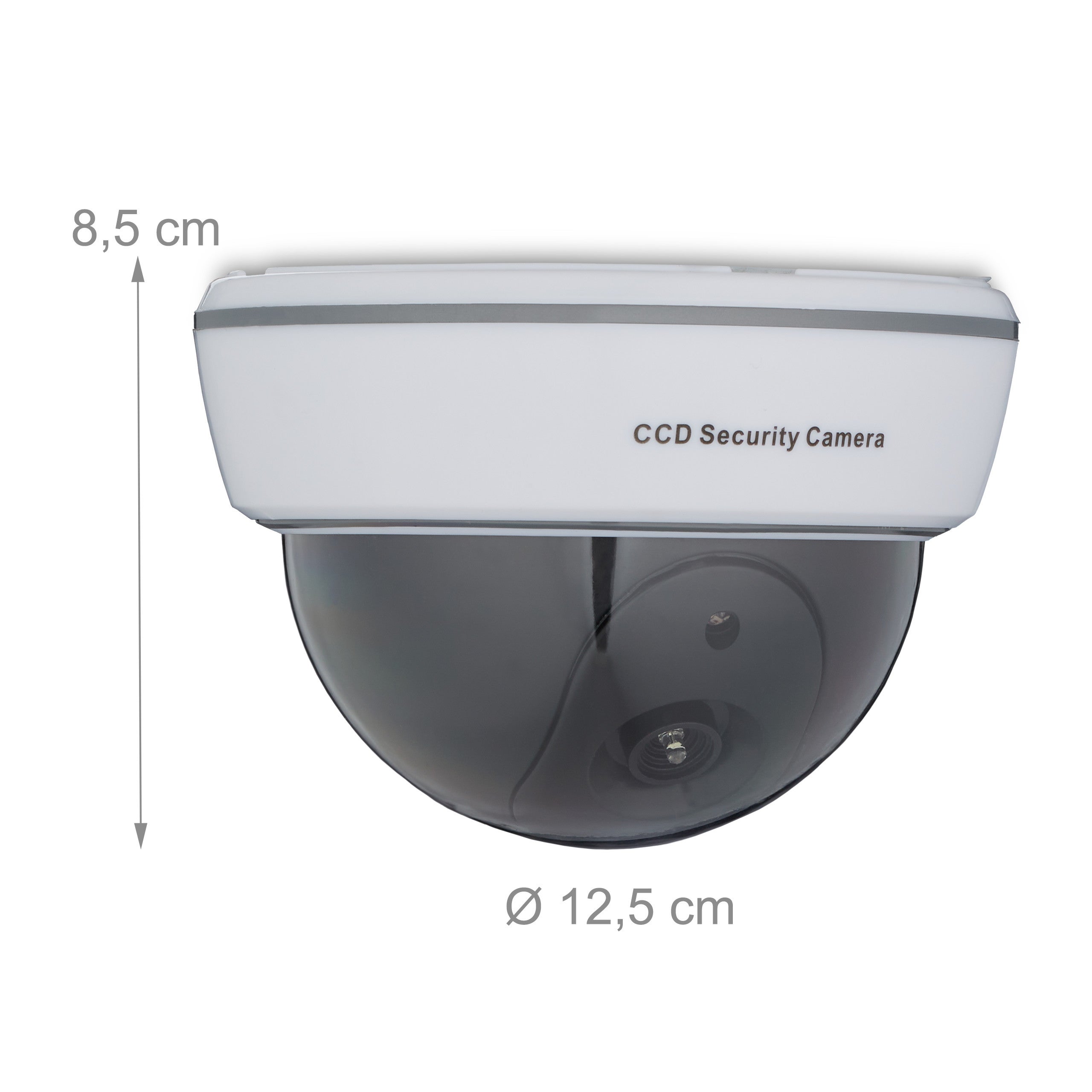 Caméra factice en dôme, lot de 2, lumière LED clignotante, intérieur & extérieur, dissuader intrus, surveillance, blanc - 4