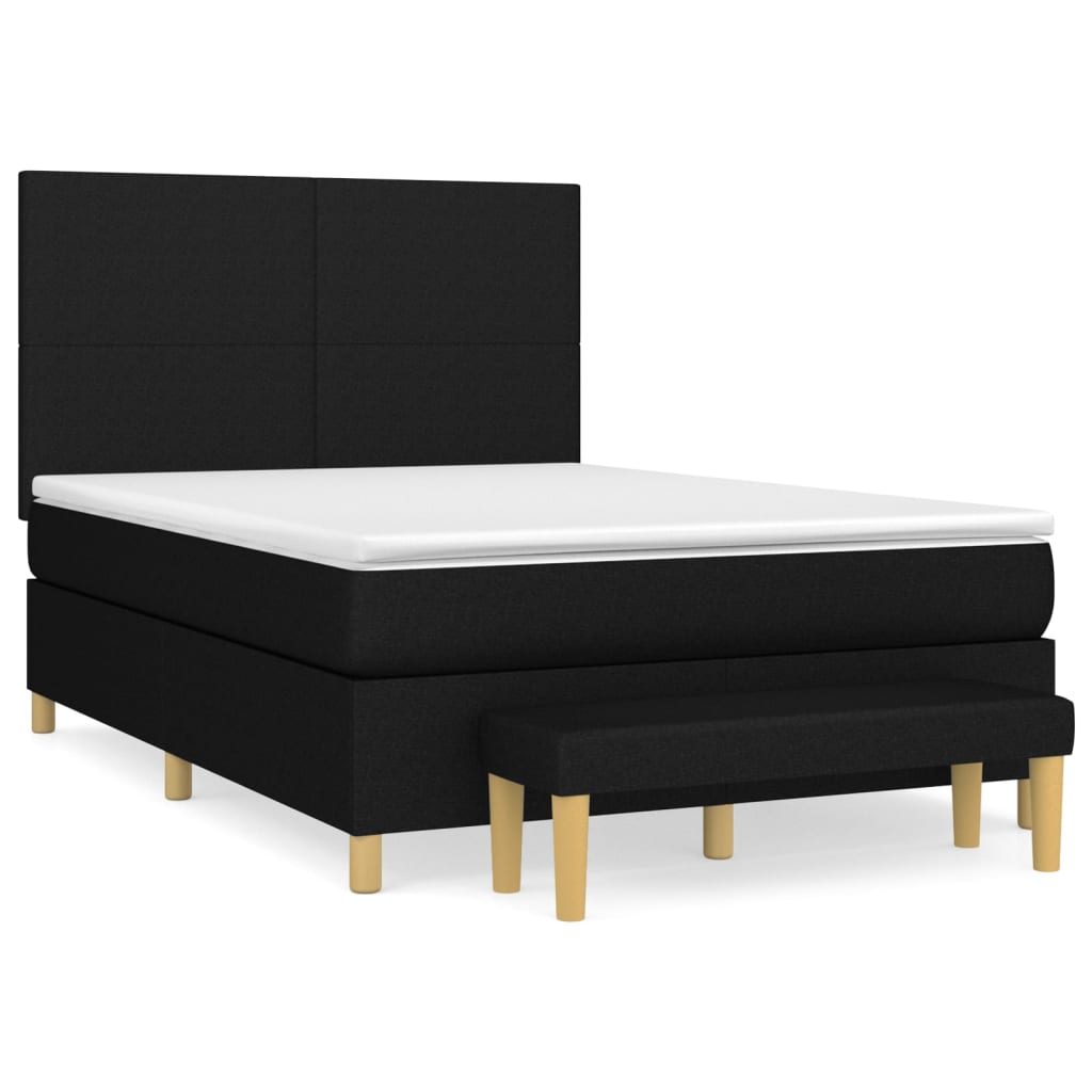 Cama box spring con colchón tela negro 140x200 cm | Leroy Merlin