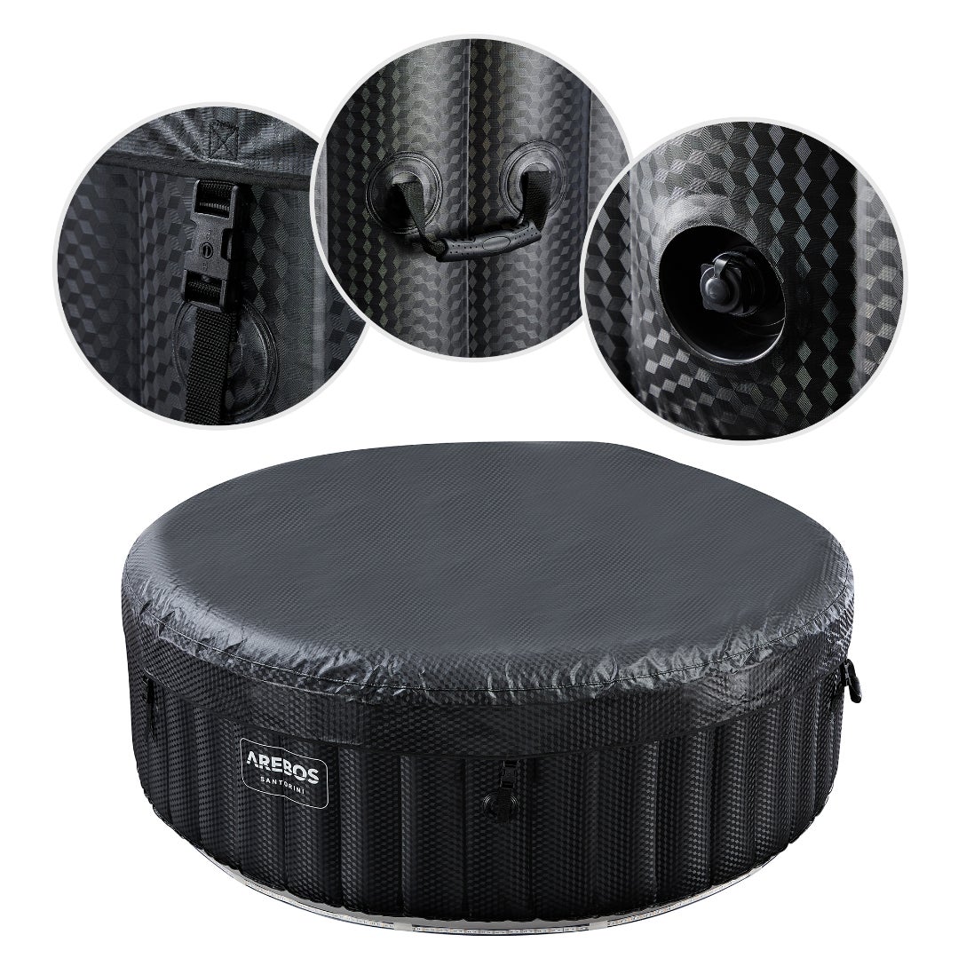 AREBOS Spa Gonflable Gonflable Automatique ⌀ 208 cm 6 Personnes Bande Lumineuse LED 130 Jets de Massage 1000 litres Spa et Bien-être - 7