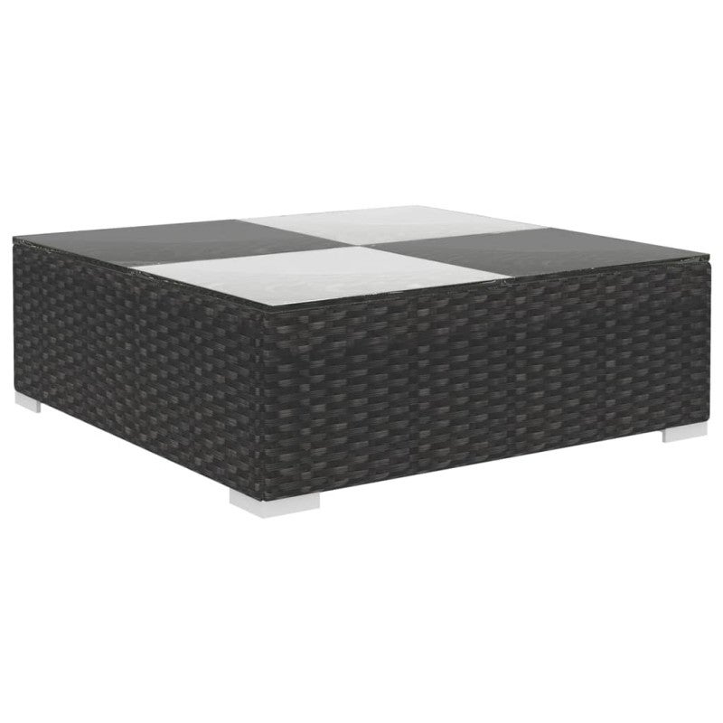 Set Divani da Giardino 6 pz con Cuscini in Polyrattan Nero vidaXL - 6