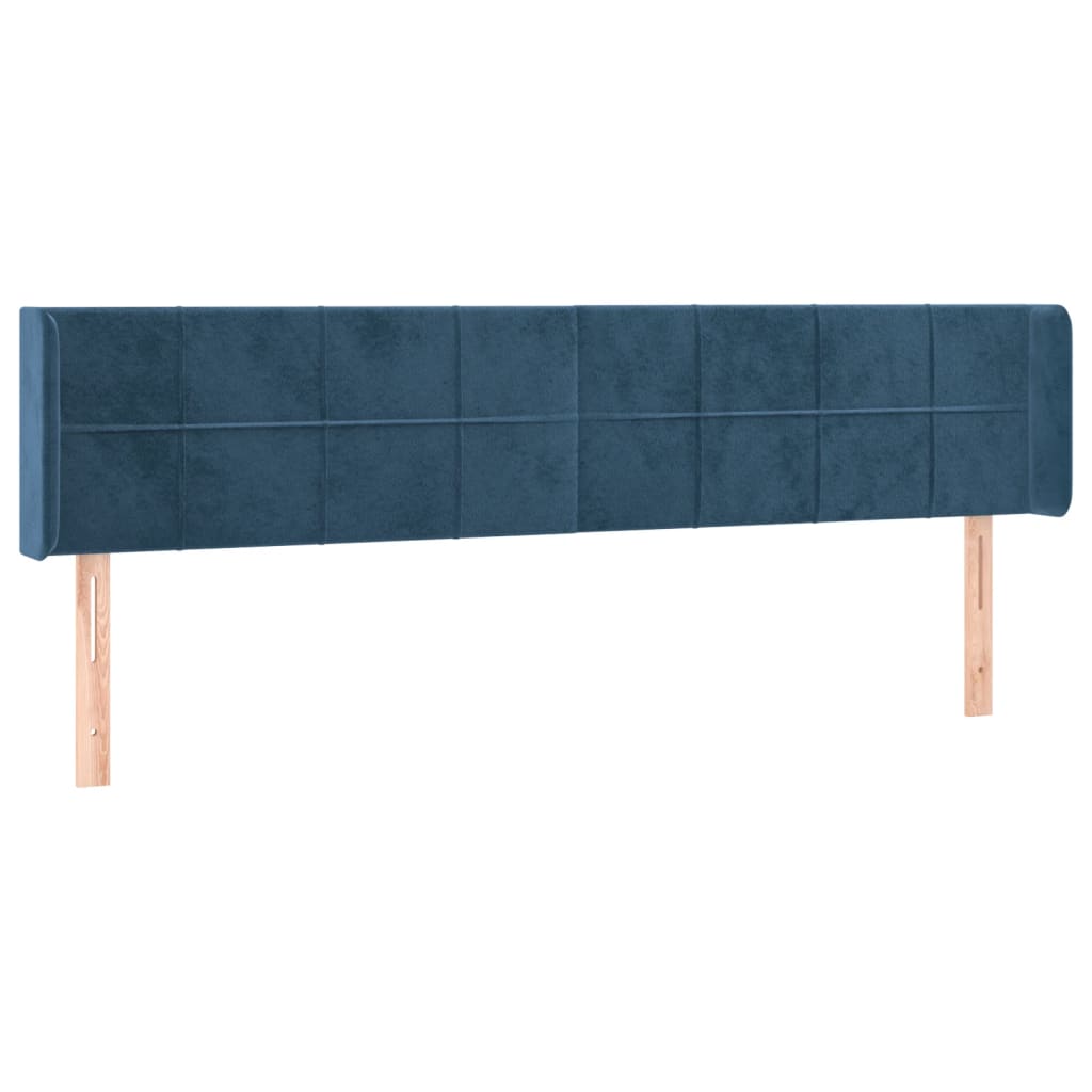 Maison Exclusive - Tête de lit avec oreilles Bleu foncé 163x16x78/88 cm Velours - 2