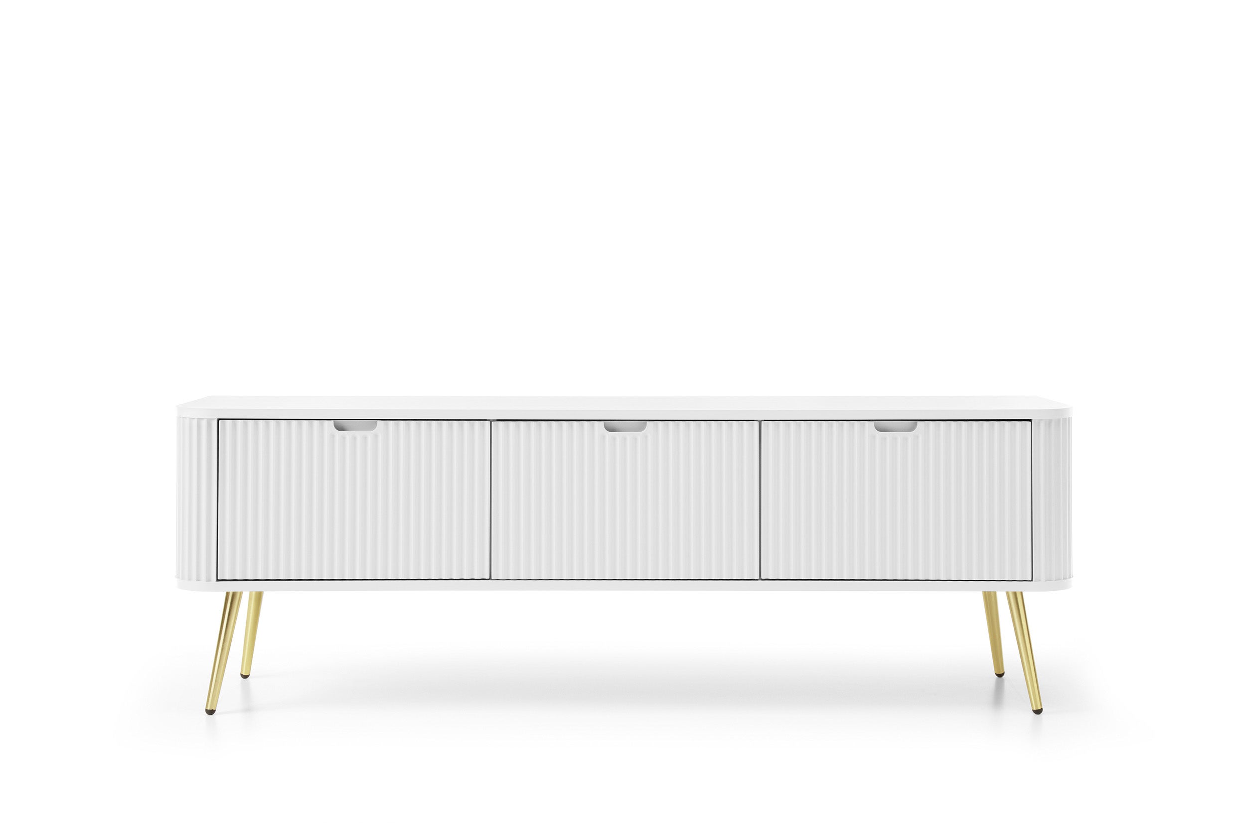 Szafka RTV: biały, złote nogi, 168 x 57 x 39 cm - 2