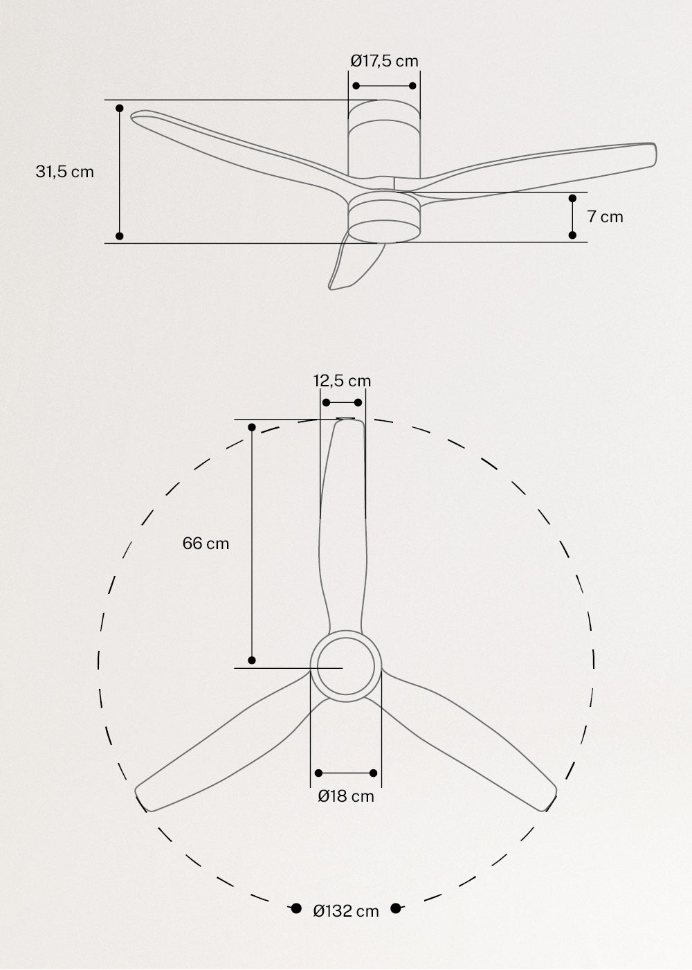 WIND CALM NATURAL WOOD M - Ventoinha de teto 40W silencioso 100% madeira - Com luz - sem wifi - 8