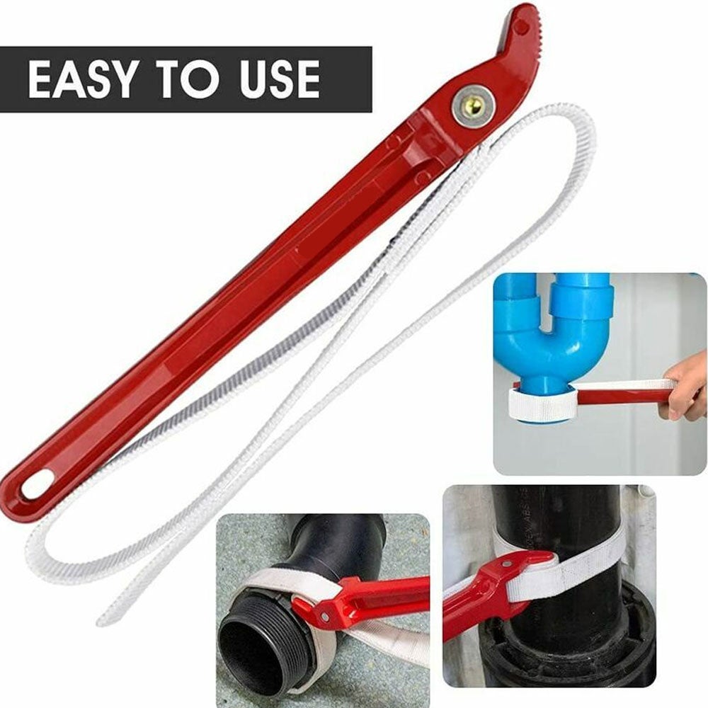 Clé à sangle de 30,5 cm, clé à sangle réglable, couvercle de boîte, serrer, desserrer, outil de plomberie, courroie de filtre, clé à sangle pour ouvre - 5