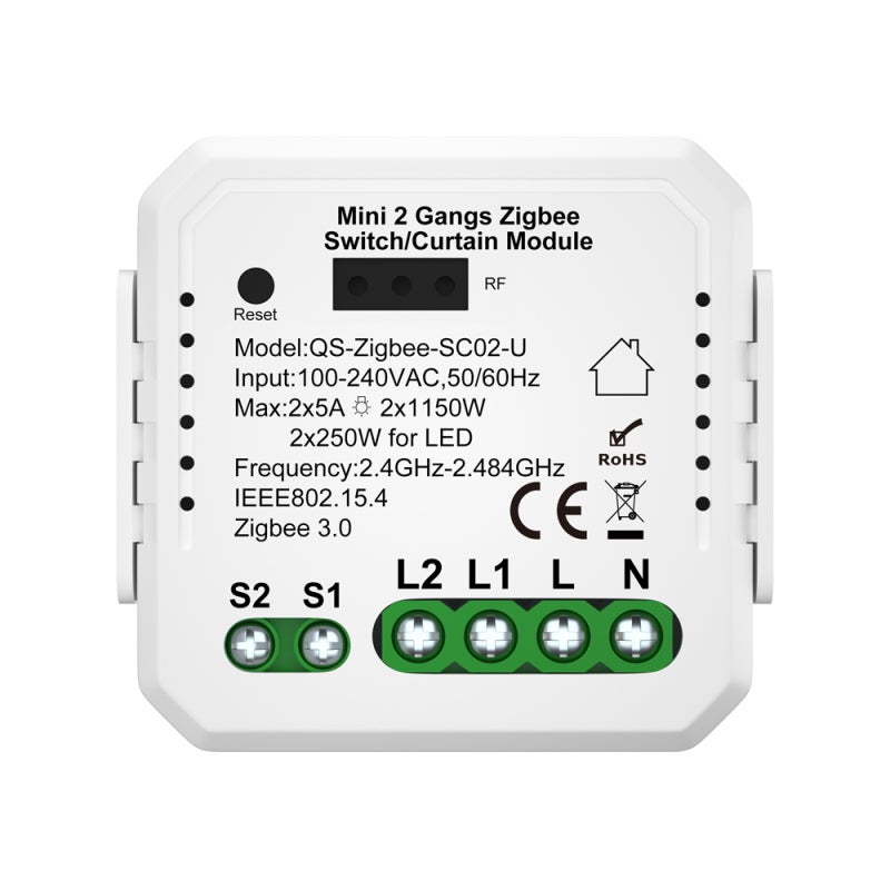 Module interrupteur double Tuya Zigbee Contrôle domotique application ...