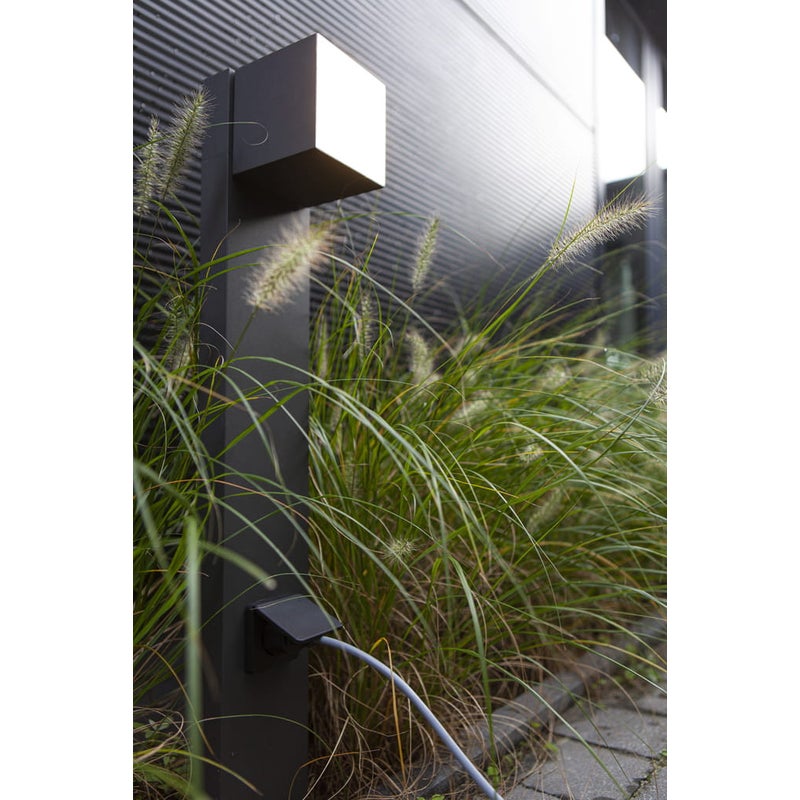 Słupek zasilający ogrodowy Cuba antracyt LED 12W 3000K 600lm IP54 wym: 75 x 13,7 x 11 cm aluminium Lutec