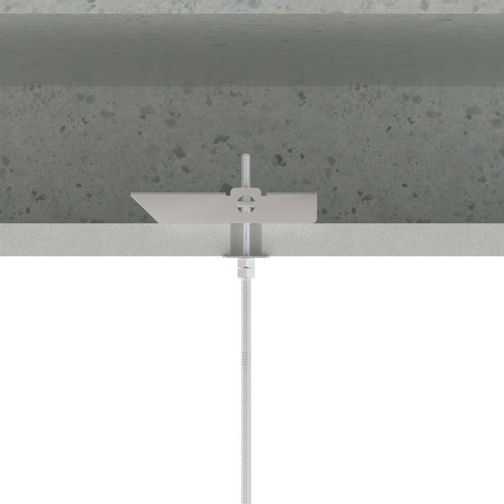 Boite de 50 - Cheville à bascule pour fixation en plafond dans matériaux creux - Segment de tige filetée - Zingué M8 Ø20 - 4