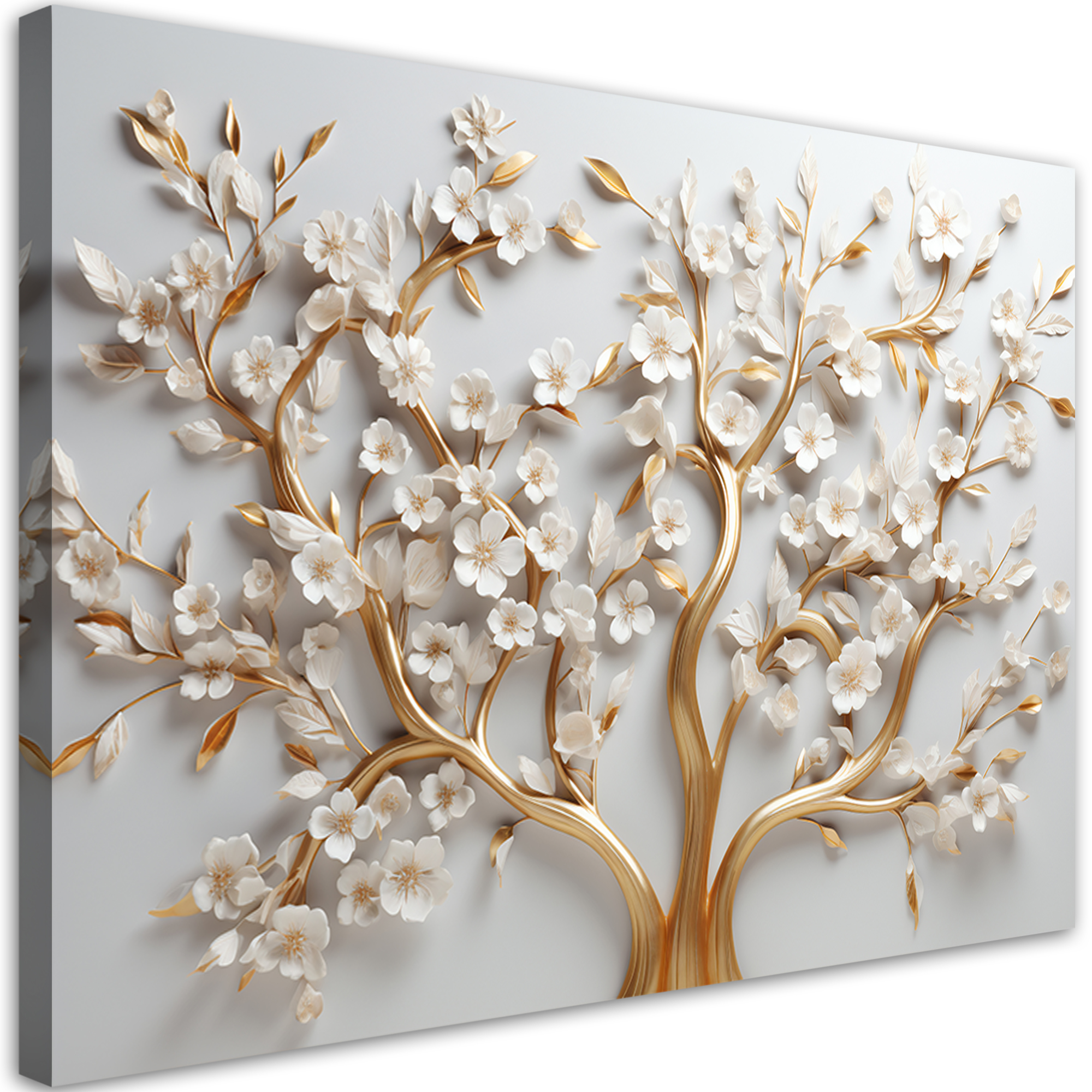 Obraz na płótnie złota magnolia glamour kwiat 3D 120x80