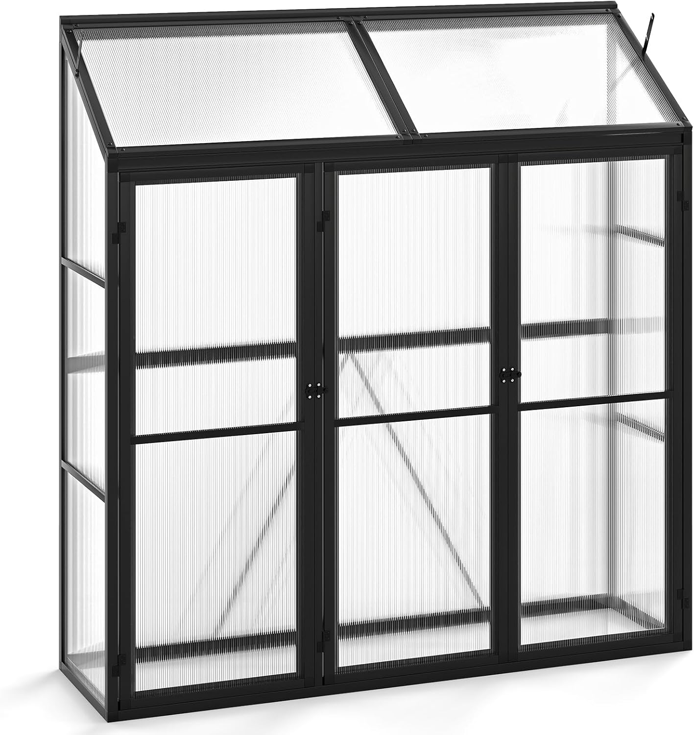 Szklarnia Ogrodowa z Poliwęglanu 180 x 52 x 190 cm, do Warzyw, Roślin Kwiatowych, Szklarnia do Pomidorów z Solidną Aluminiową Ramą, Okno Dachowe