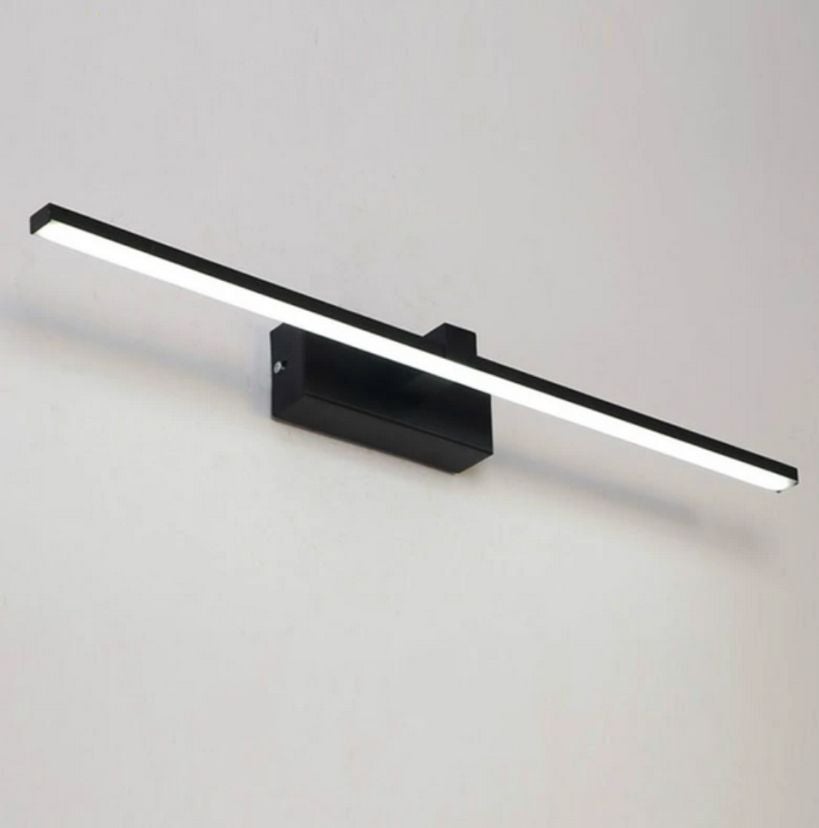Kinkiet LED do oświetlania kwadratów i powierzchni, dioda LED 12 W i 1200 lumenów, ciepła barwa światła, czarny mat. 60 cm