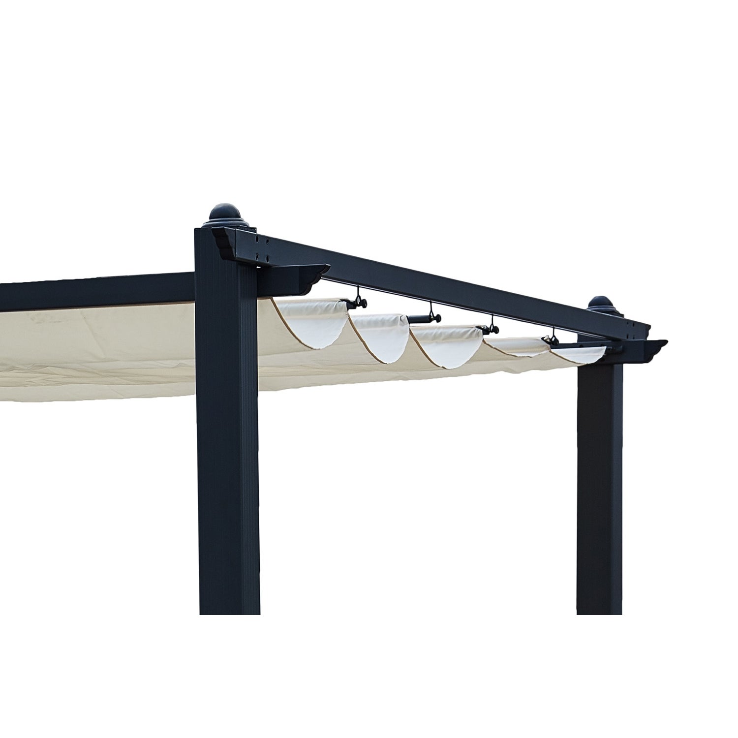 NILA Pérgola autoportante 3 x 4 m com cobertura retrátil bege - 4