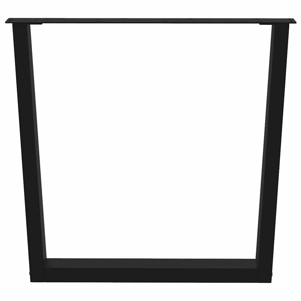Maison Exclusive - Pieds de table à manger en forme de V 2 pièces Noir 90 x (72-73,3) cm Acier - 5