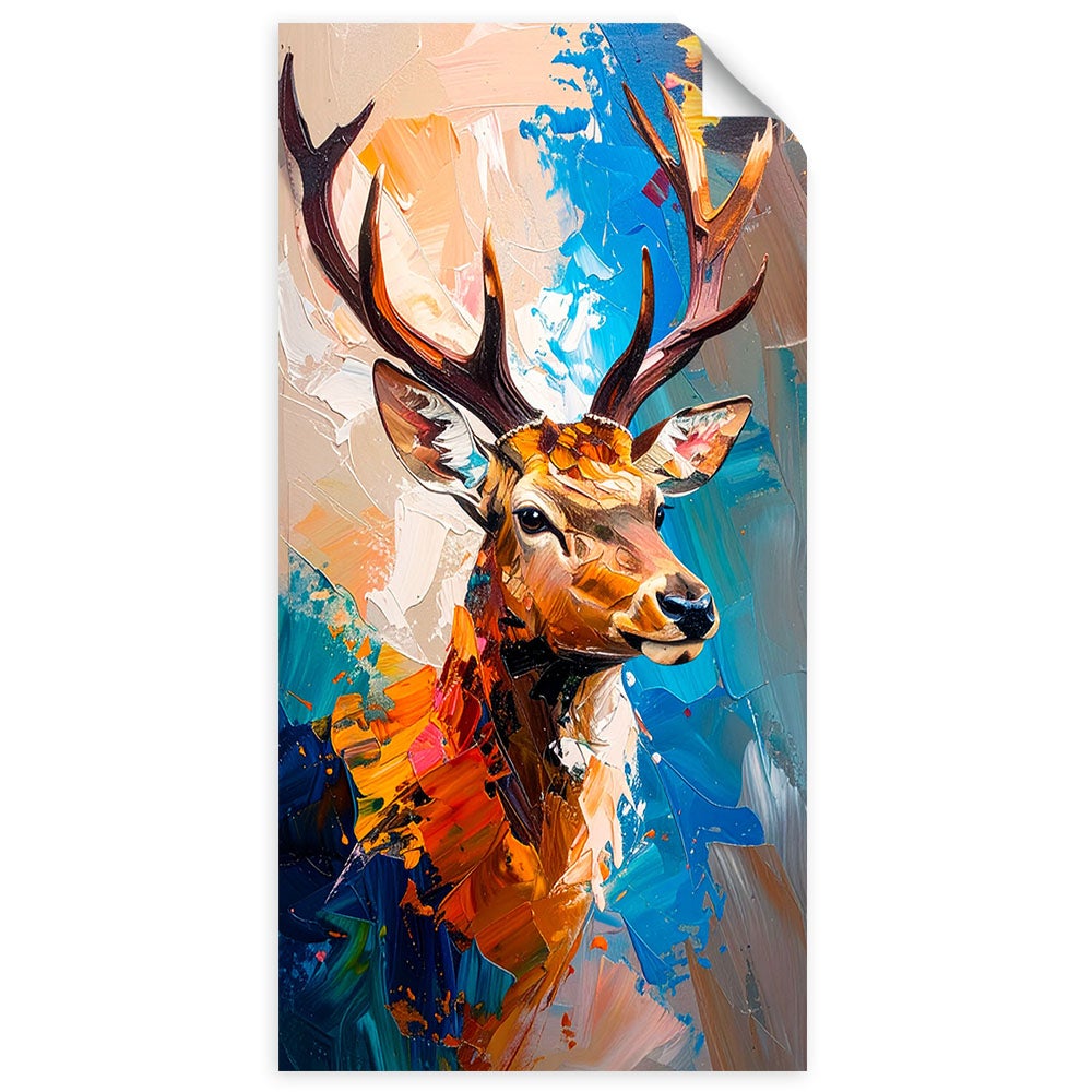 Naklejki samoprzylepne do salonu sypialni, Jeleń Natura imitacja farby 40x80
