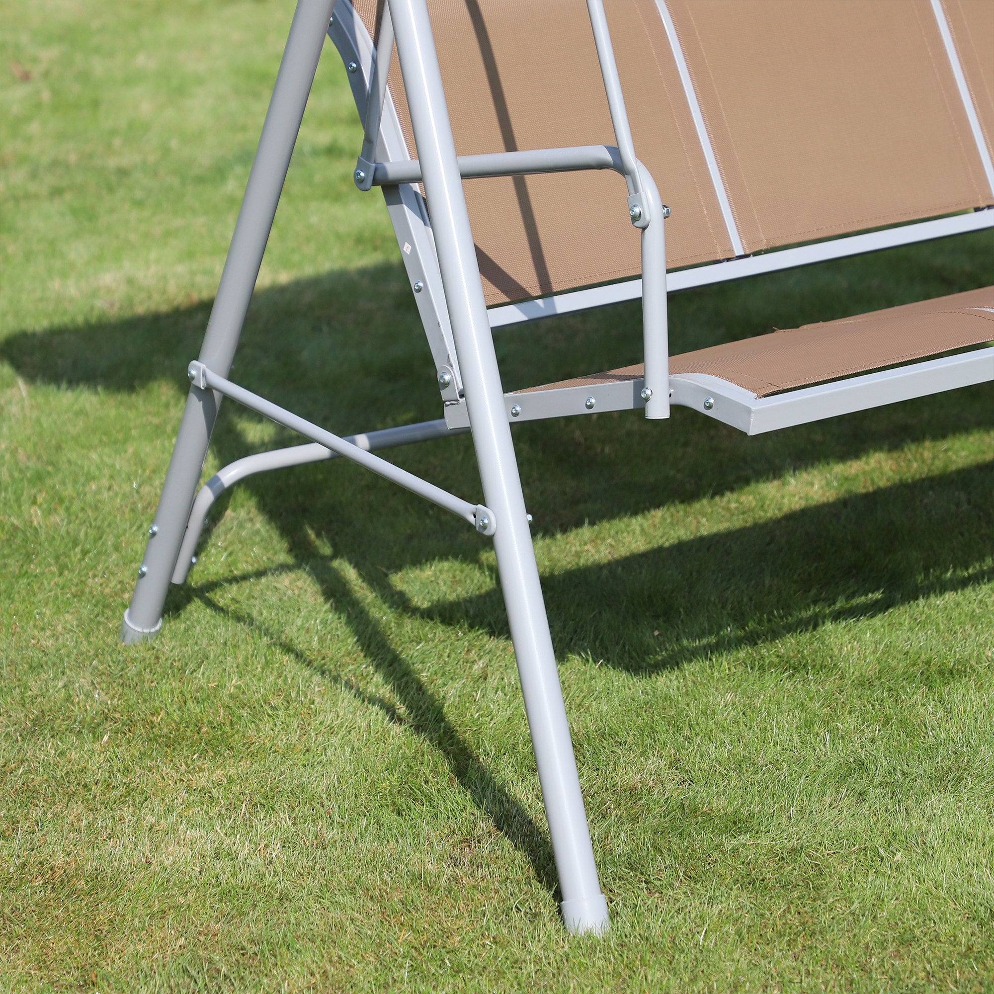 Outsunny Balançoire de jardin 3 places 171x108x154 cm marron_84A-059BN - 4