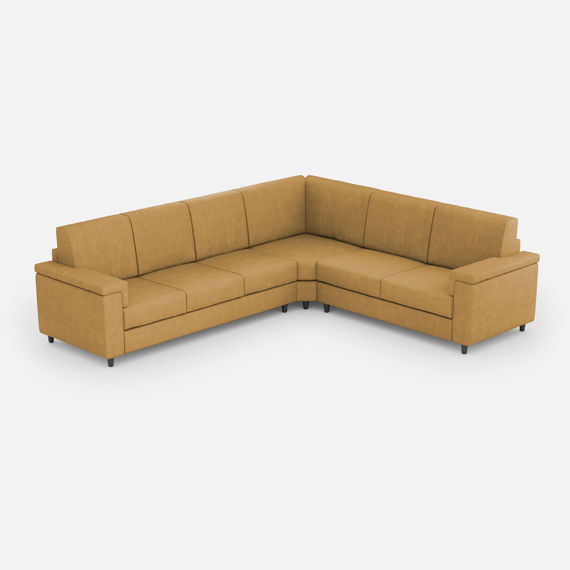 Sofá marrak de 3 plazas (tres plazas de 60 cm) + rincón + sofá mediano de 2 plazas (dos plazas de 70 cm) dimensiones exteriores l.286x246 color ocre