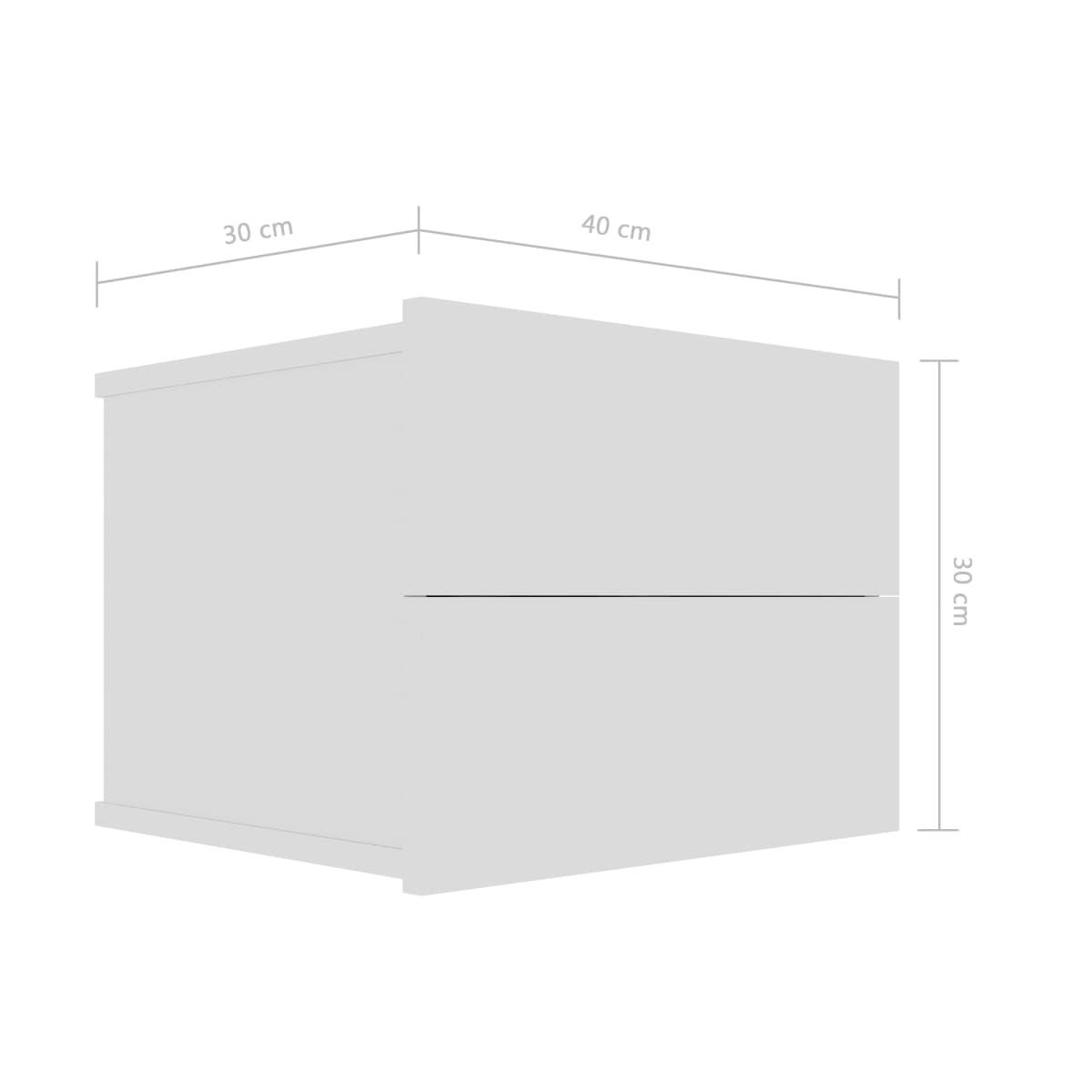 Pack de 2 mesitas de noche Belvi 2 cajones diseño flotante blanco 40x30x30 cm - 2