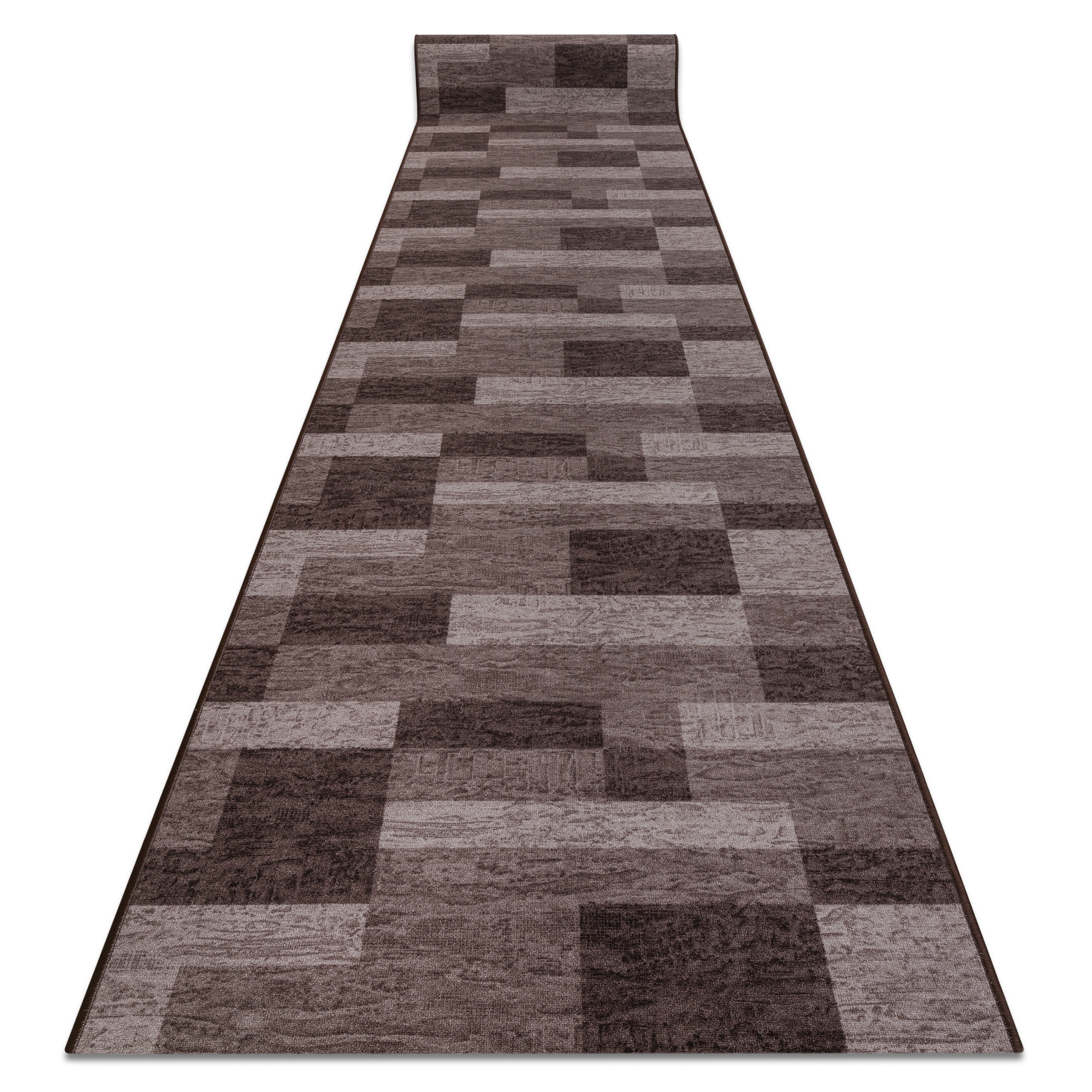 Alfombra de pasillo con refuerzo de goma icona marrón 120cm 120x240 cm