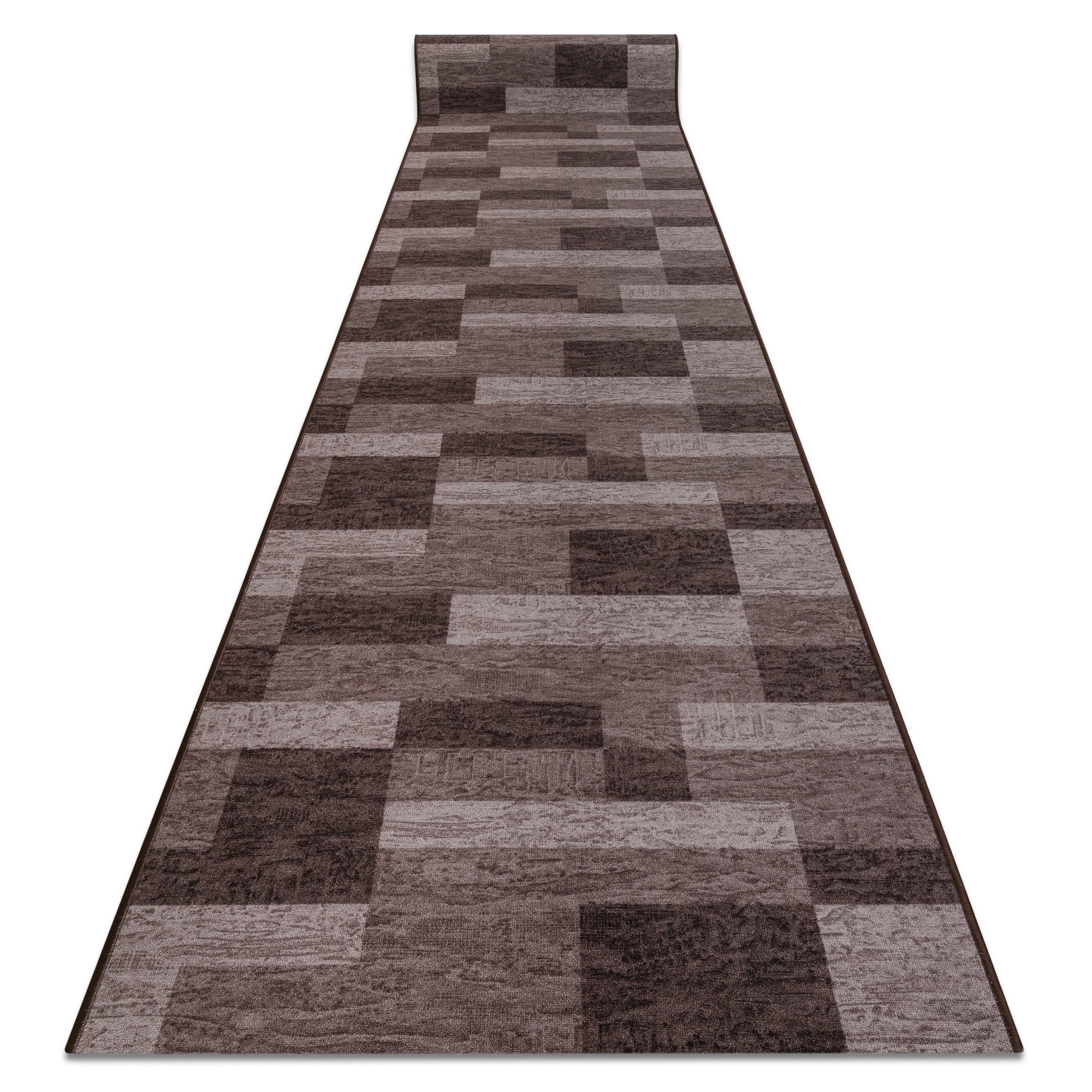 Alfombra de pasillo con refuerzo de goma icona marrón 120cm 120x220 cm