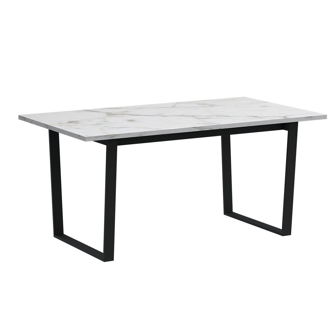 Amble stół do jadalni 90x160cm biały marmurowy nadruk.