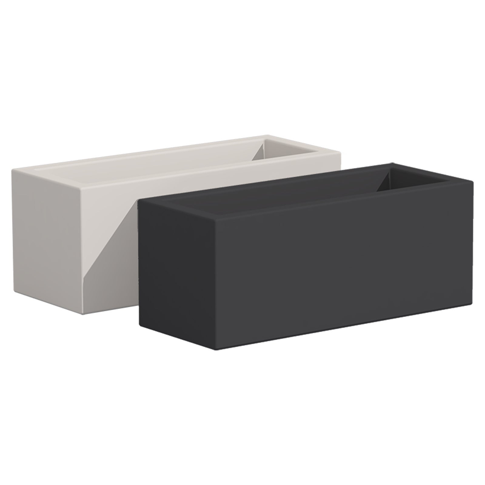 Pot jardinière en résine rectangulaire 40X100 Blanc mod. Matera - 4