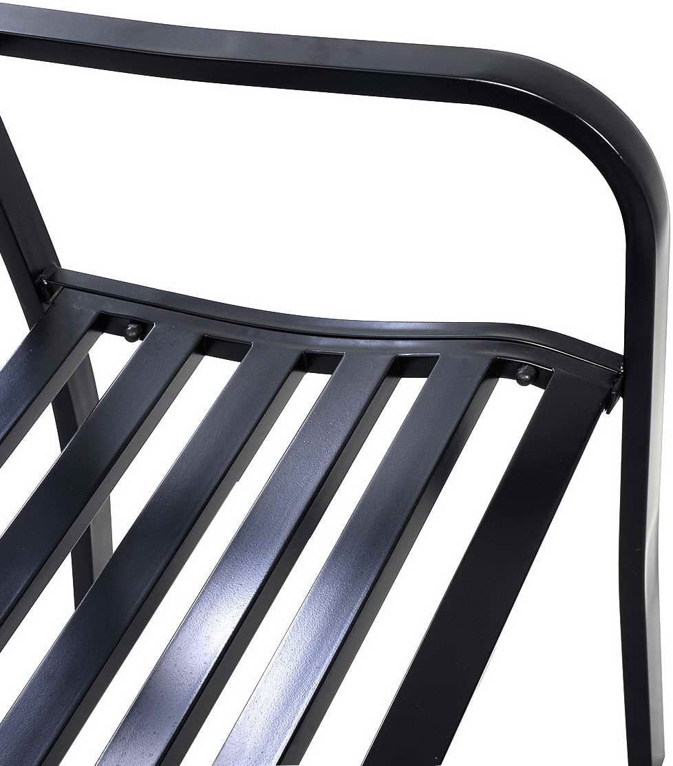 Banc de Jardin en Fer + Acier Banquette de Jardin 2 Places Meuble pour Parc Terrasse Balcon 127 x 60 x 85 cm (Noir) - 4