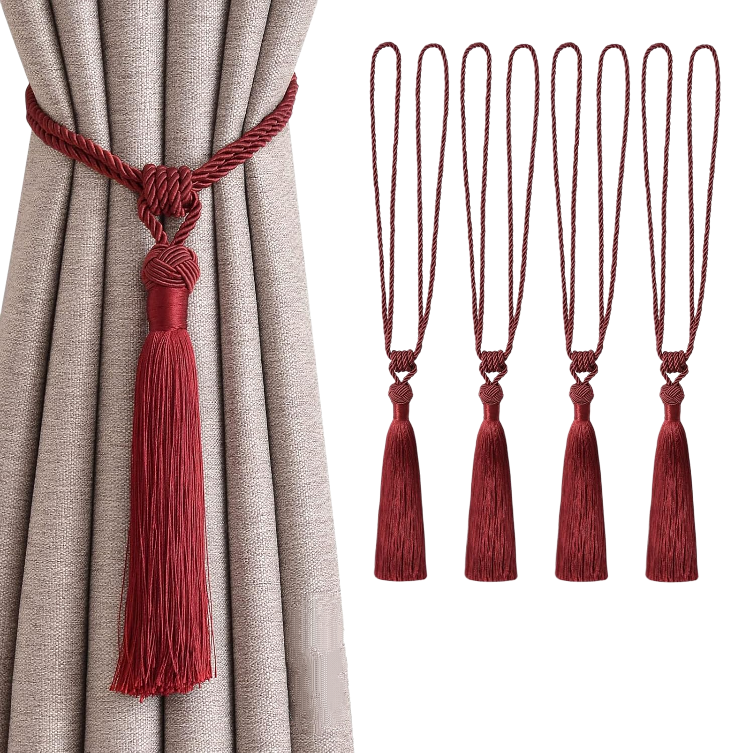 1 Paire D'embrasses De Rideaux à Pompons, Décoration De Fenêtre, Boules