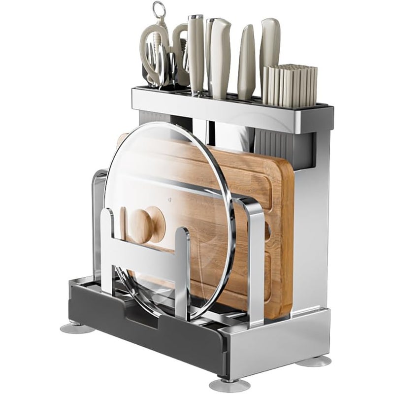 Wielofunkcyjny schowek na noże kuchenne, deskę do krojenia, pokrywkę garnka i uchwyt na pałeczki