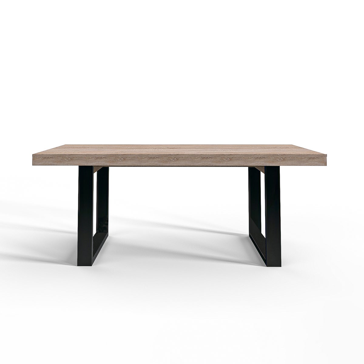 Table à manger 8 places Ayden Bois blanchi et Noir - 3